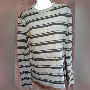 Men's Aeropostale Small Crew Thermal Shirt Grey Charcoal Waffle Knit New